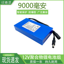 12V锂电池9000毫安音响11.1伏洗车机监控电池组三元材料长续航