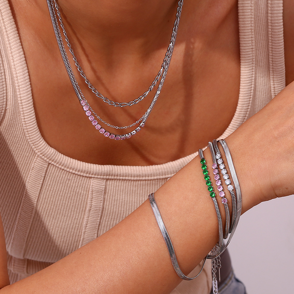 Title 8, Womens Stainless Steel Bead Thick Snake Chain ...