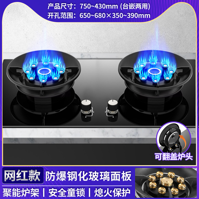 Rong Shida al por mayor doble estufas de gas estufas domésticas de gas natural gas licuado red rojo mágico estufas