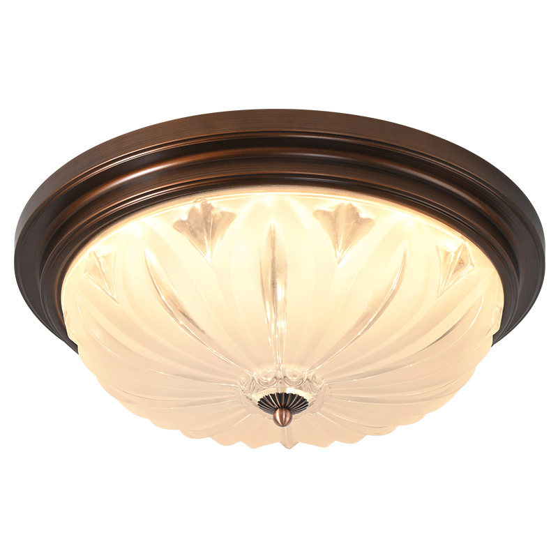 Lámpara de techo para dormitorio estilo americano retro Grand View Garden, lámpara vintage y elegante para dormitorio principal y estudio, accesorio de iluminación de vidrio Zhongshan 357L.