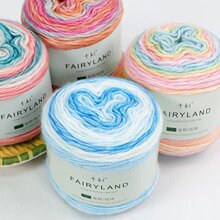 渐变喷毛彩虹蛋糕线球毛线手编宝宝线围巾绒棉毛线厂家批发编织