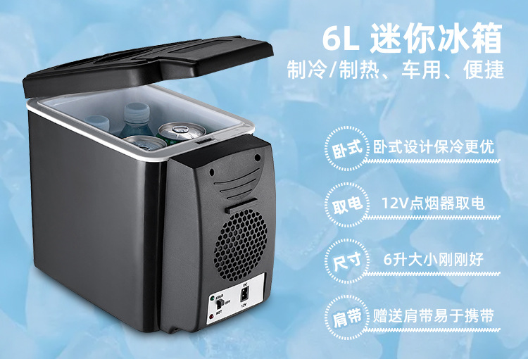 6L Car Mini Refrigerator Mini Student Dormitory Home Cooling and Heating Box Cosmetics Breast Milk Insulin Refrigerator Mute