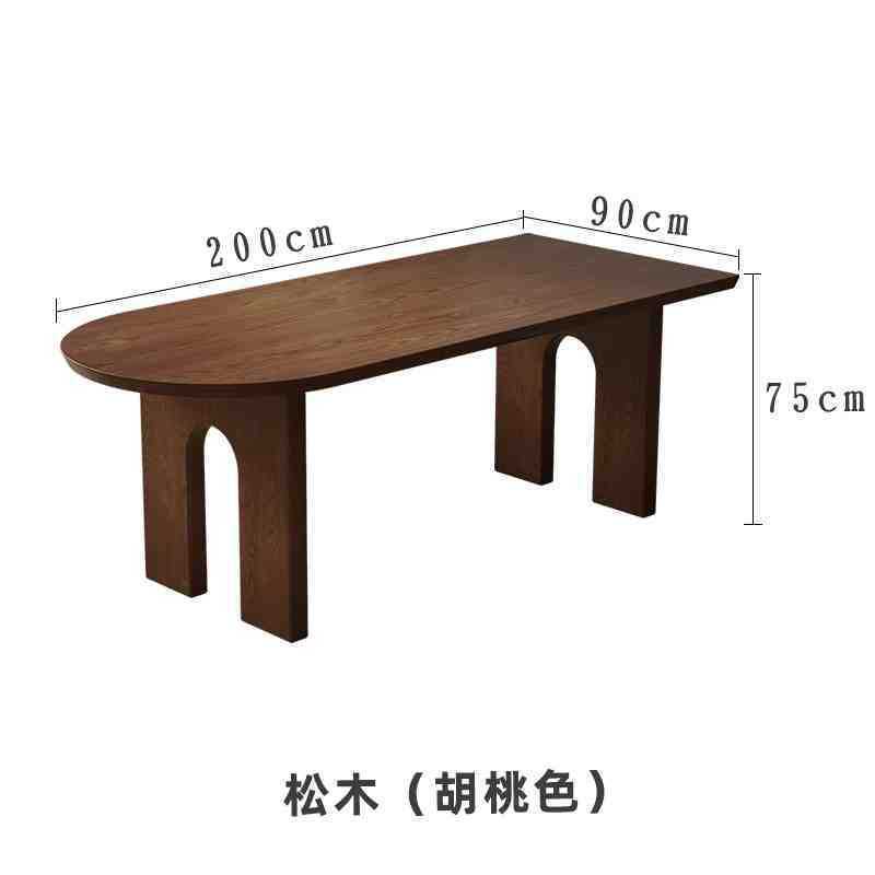 フランスの中世無垢材のダイニングテーブルと椅子の組み合わせ、家庭用の小さな半円弧形のダイニングテーブル、わびさ風のアイランドテーブル|undefined