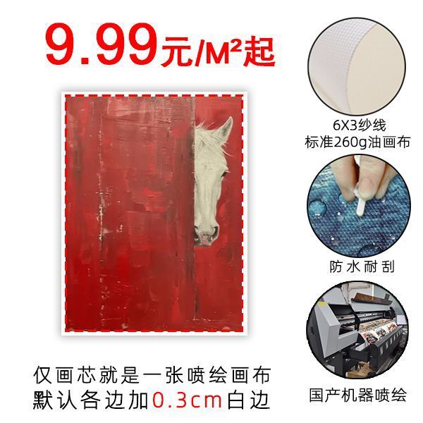TEMU ホット販売モダンクラシック馬頭アート寝室吊り絵画スプレー塗装キャンバスポスター現代レストラン装飾絵画|undefined