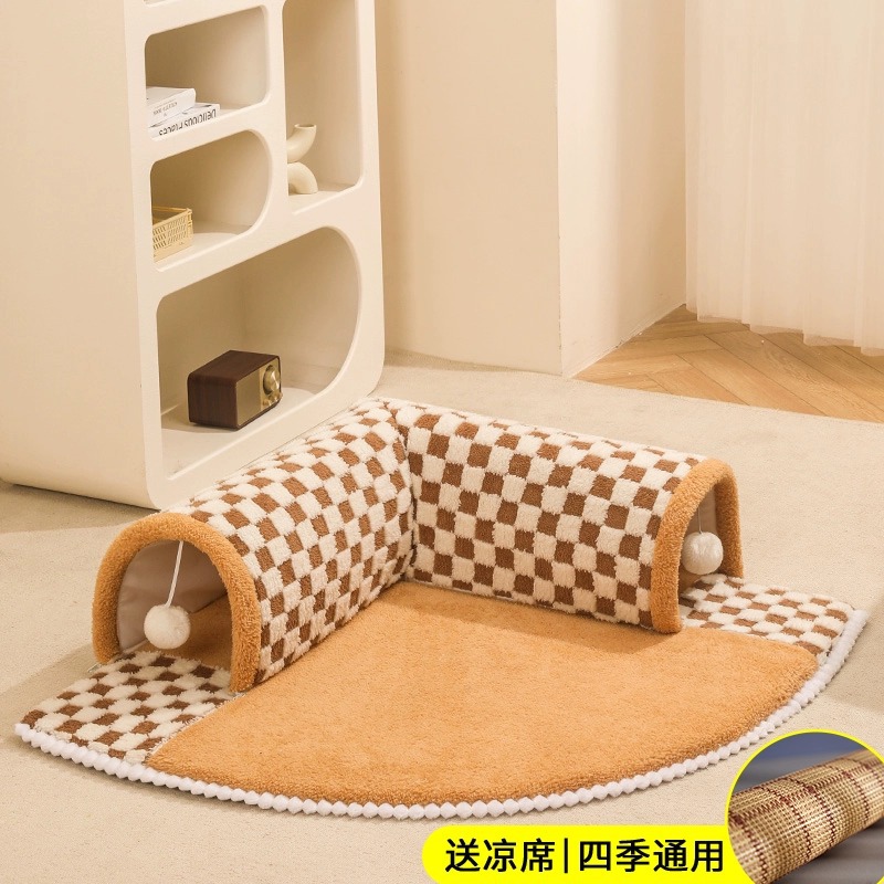 Nuevo gato túnel invierno gato estera desmontable y lavable gato casa felpa gato estera transfronteriza entrega al por mayor