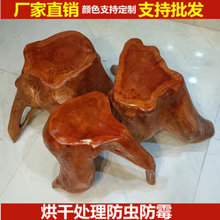 Natural Root Carving Stool Tree Root Coffee Table Stool Flower Stand Ornament Base Log Tree Stump Solid Wood Tree Stump Stool Home