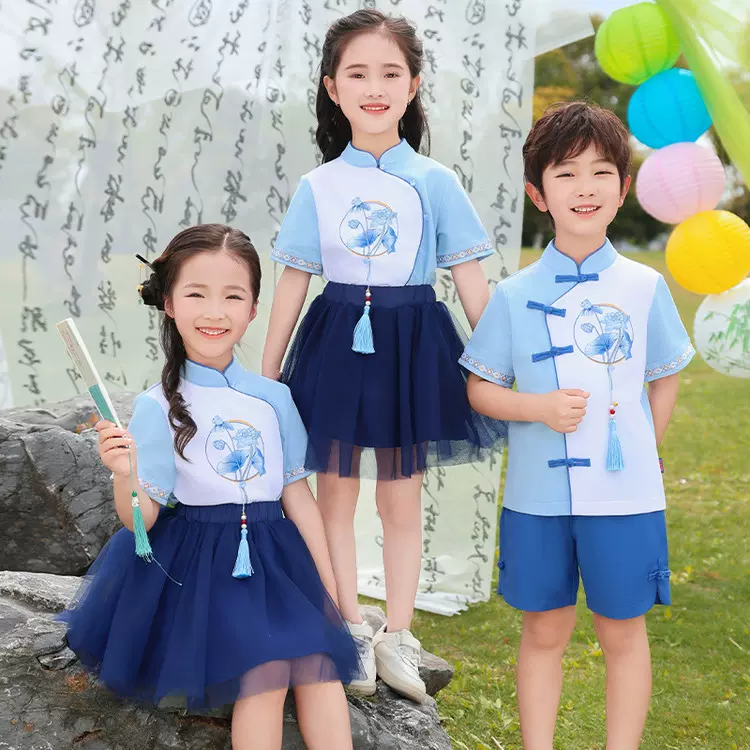 男童汉服儿童演出服幼儿园园服古装国学民族服新中式国风女童唐装