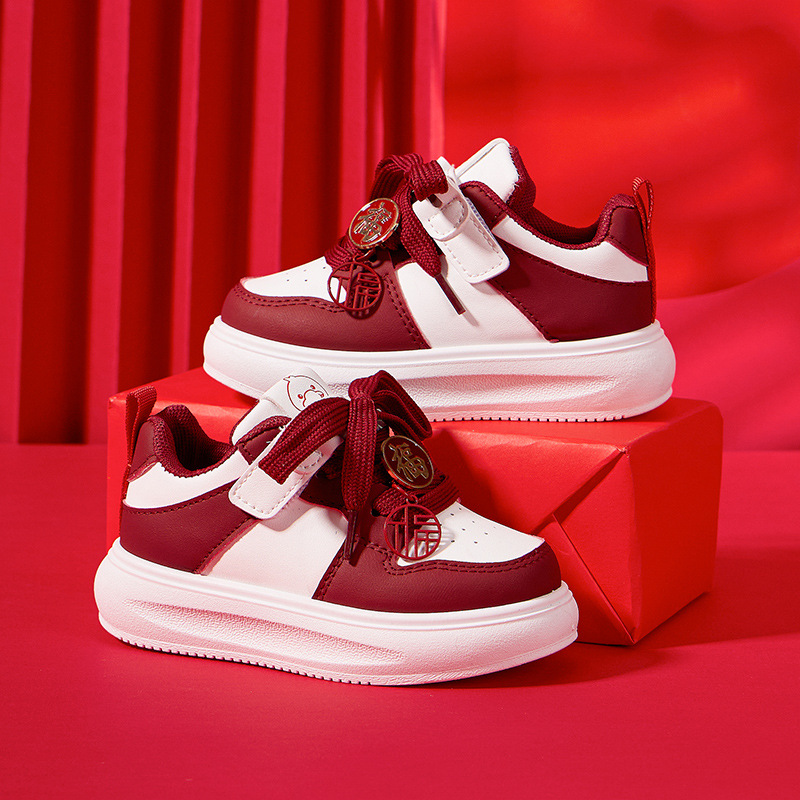 Año Nuevo niños invierno cuero impermeable zapatos deportivos para niños y niñas con terciero calentamiento para niños pequeños y medianos zapatos de corrida