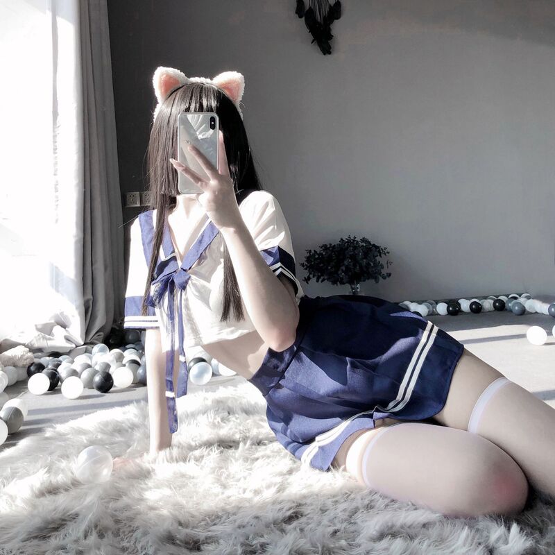 Sheer Gauze Student Lingerie Sexy Outfit Pure Student Uniform Stage Performance Outfit Jk Uniform Set