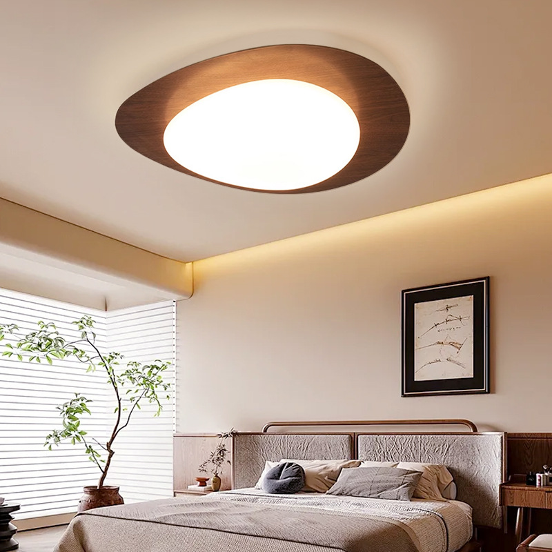 Lámpara de techo de estilo medieval de color nuez lámpara de luz de balcón de protección de ojos de alto brillo lámpara de dormitorio luz de atmósfera de iluminación Zhongshan