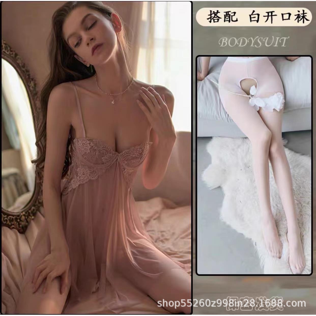 피부색 + 흰색 가랑이 없는 스타킹