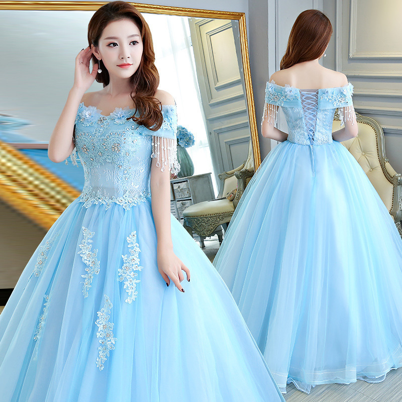 Colorful Yarn Art Performance Dress, Stage Solo One-Shoulder Studio Outfit, Autumn and Winter Long Style, Female Host Performance Tutu Dress