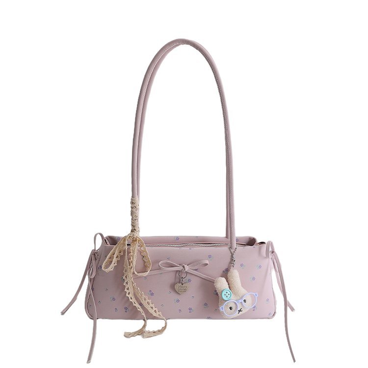 Niche Commuter Single Shoulder Fashion Versatile Handbag New 2026 Baguette Bag For Women Printed Underarm Canvas Polka Dot Bag - Thumbnail 8