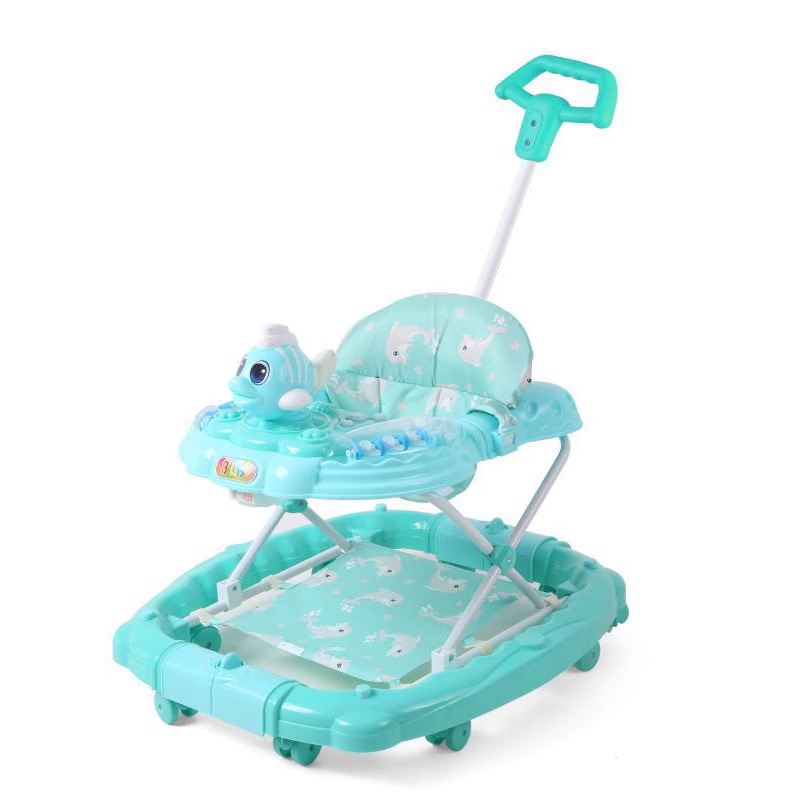 Baolubao 6220SYT Andador de bebé multi-funcional anti-Flip bebé empuje de la mano puede sentarse con pie pad varilla de empuje