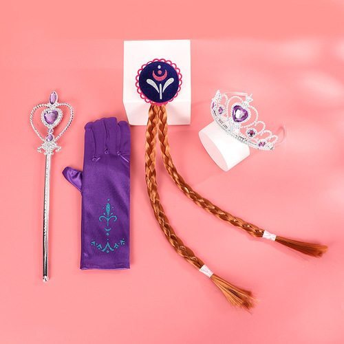 Fairy tale Princess Elsa suit ice and snow series magic wand crown gloves accessories children's makeup clothing props