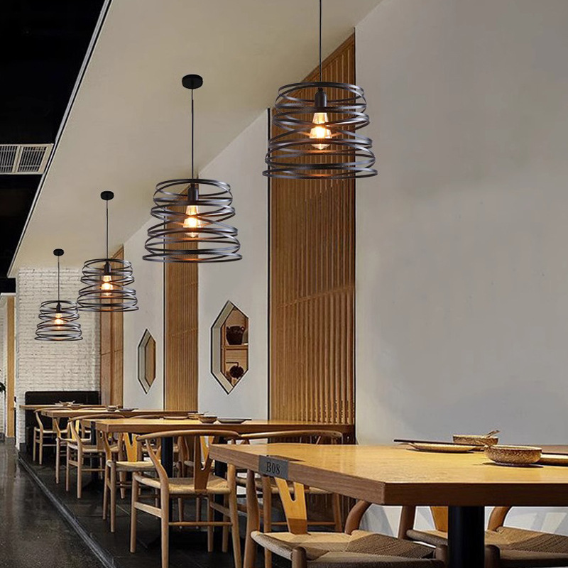 Araña de pasillo minimalista moderna, estilo industrial americano, olla caliente retro, tienda de ropa, pasillo, barra, luz de comedor