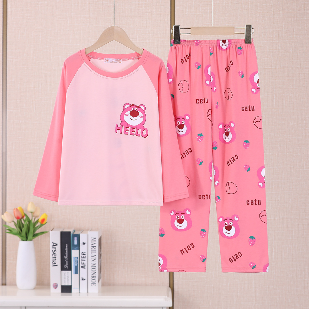 Pijamas infantiles algodón de manga larga primavera y otoño nuevo perro Yugui lindo niño de mediano tamaño bebé niñas set de ropa para el hogar