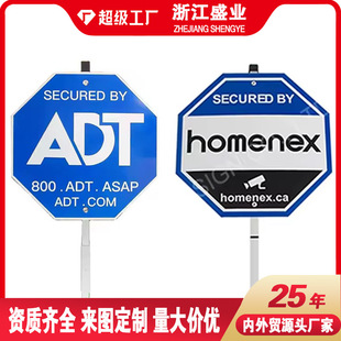 Source Manufacturer Safety Reflective Signage Handheld Aluminum Plate Courtyard Ground Sign Traffic Police Monitoring Sign Warning Sign