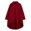 Asymmetrical demi-season sweatshirt, warm dress with sleeves, oversize, A-line, long sleeve