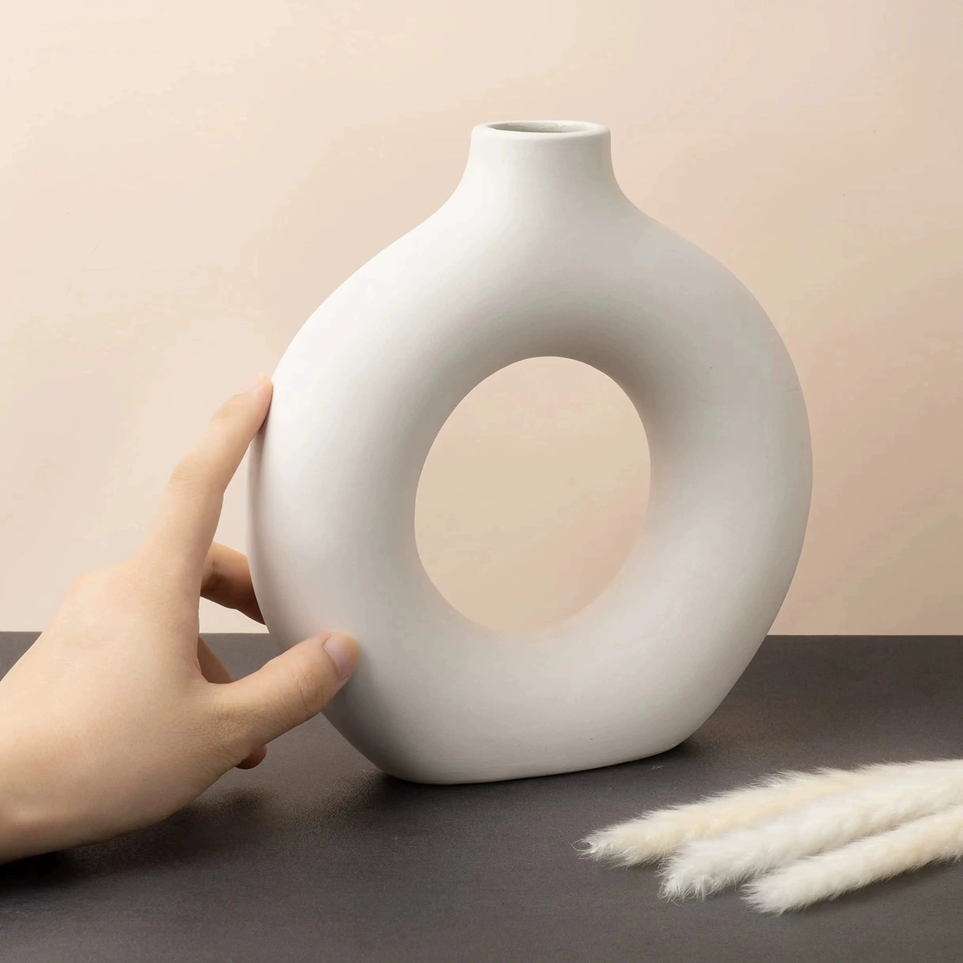 Nordic ins кольцо для пончиков Украшения для вазы, кольцо для скраба, керамический сушеный цветок, украшения для дома