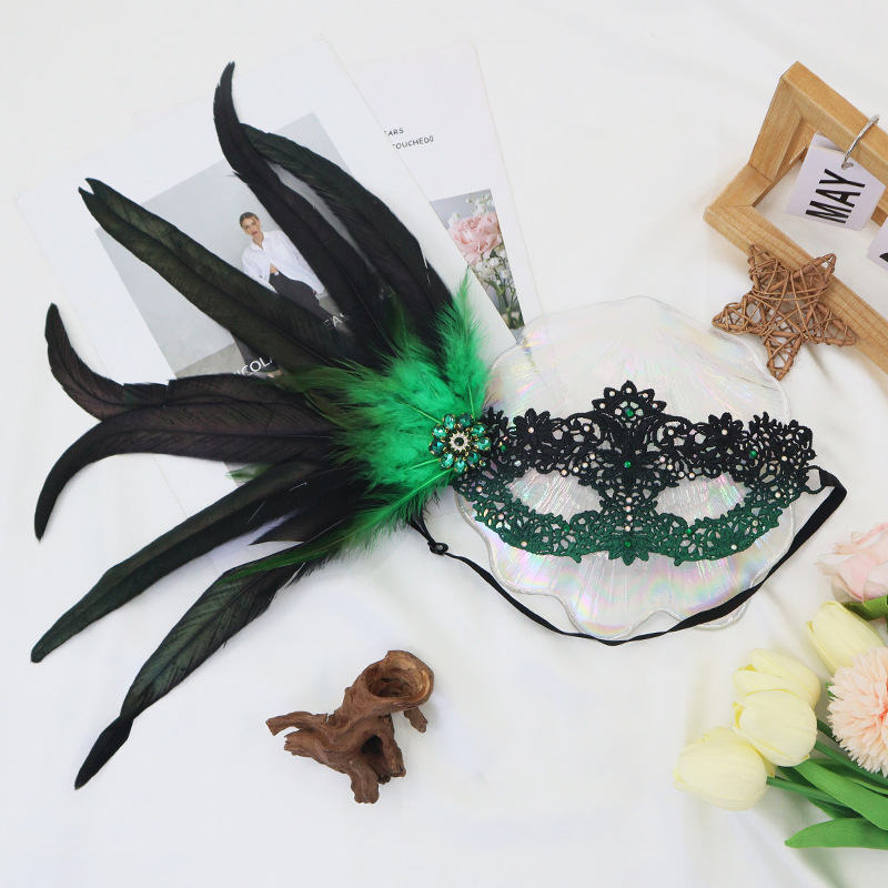 Máscaras de Halloween para adultos máscaras de color gris sexy plumas diamantes encaje mitad cara máscaras accesorios de fiesta