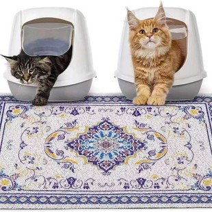 跨境亞馬遜波西米亞絲圈pvc寵物墊子耐臟易打理地墊貓咪防濺餐墊