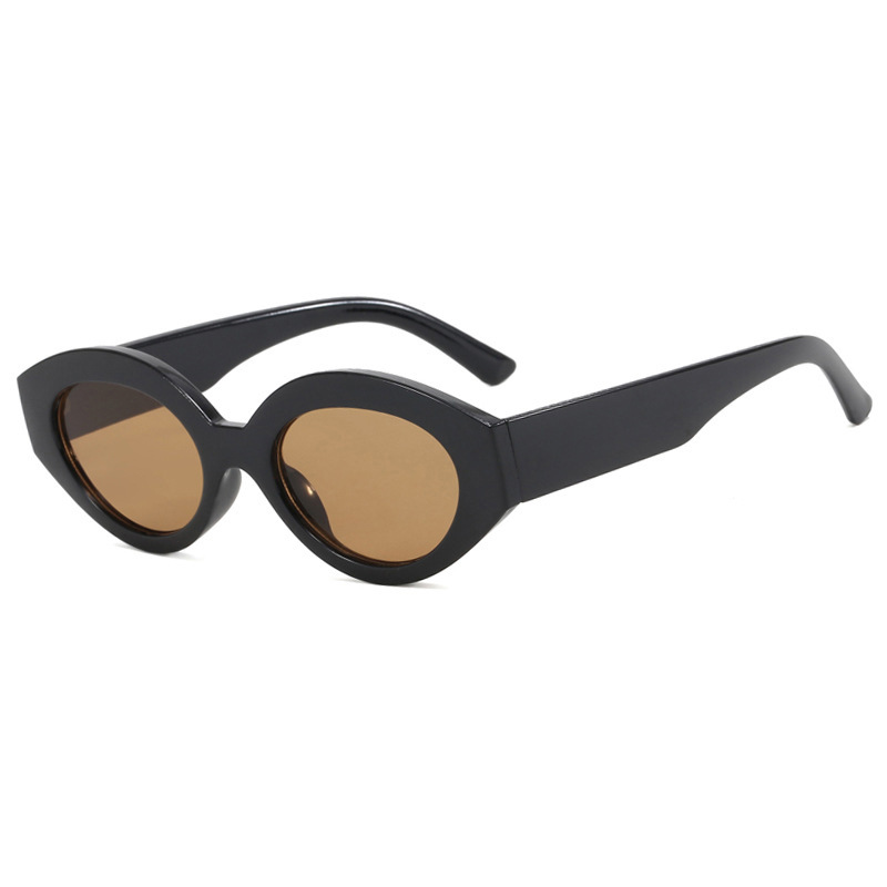 2024 nuevas gafas de sol para exteriores con ojo de gato ovalado de marco pequeño y simple transfronterizo