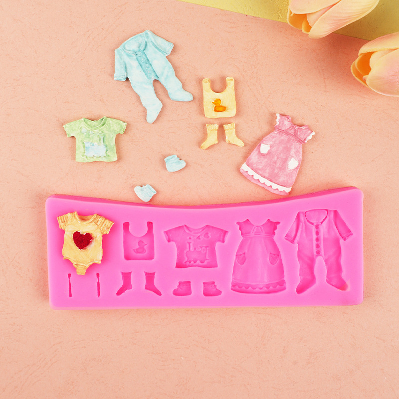 Foreign Trade Export Fondant Cake Mold – Baby Clothes & Shoes Cake Mold for DIY Chocolate & Pastry Decorations