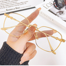 时尚简丹剋萝欣复古大框老花镜金属框舒适超轻抗疲劳防辐老光男女