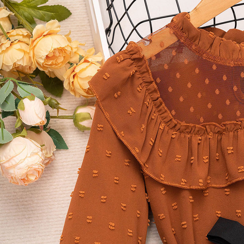 Mädchen Langarmshirt Und Rock Set Mit Süßem Polka-dot Muster_voghion.com