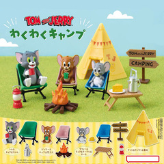 トムとジェリーのキャンプ編 大きな猫と小さなネズミ アウトドアキャンプ ミニチュアシーン ブラインドボックス フィギュア オーナメント