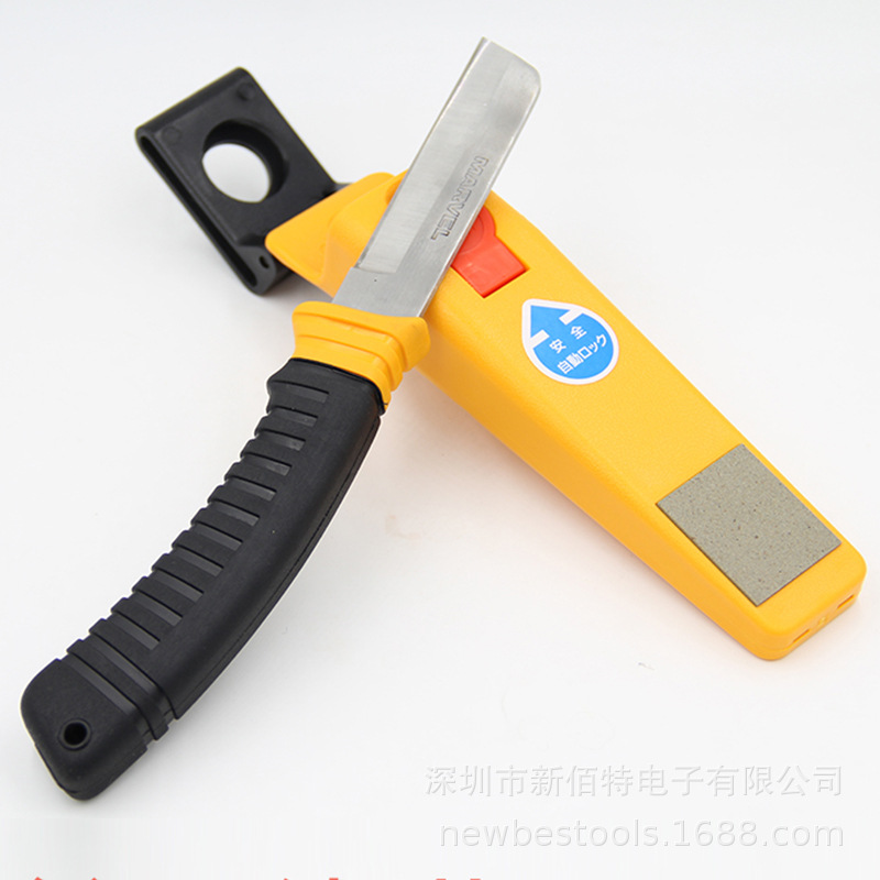 Mango de madera cuchillo plegable electricista con cuchilla y alambre y cable escariador peeling electricistas cuchillo