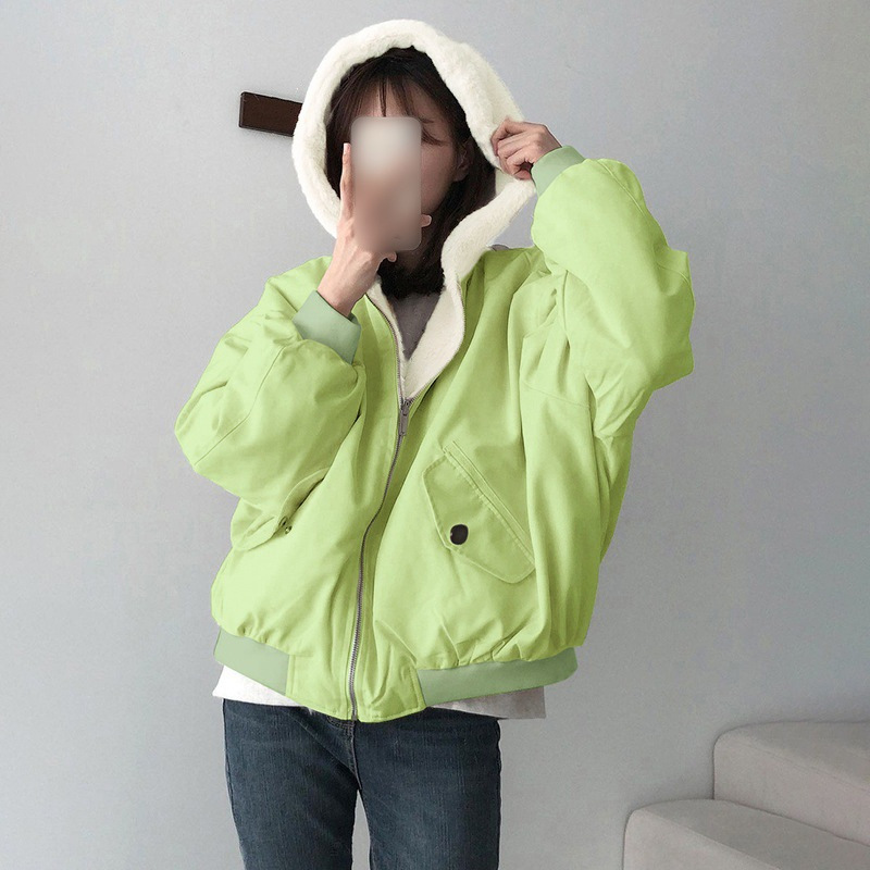 2025 New Autum Style Comfortable Work Clothing Hooded Loose Slimming Look Reversible Furry Warm Sweatshirt Jacket 2025 New Autum Style Comfortable Work Clothing Hooded Loose Slimming Look Reversible Furry Warm Sweatshirt Jacket