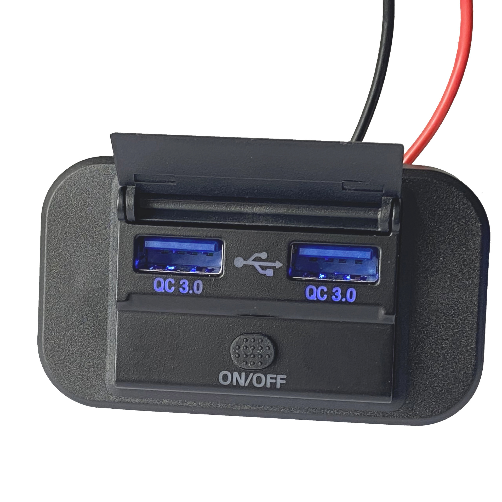 Nuevo RV bus teléfono móvil dual USB cargador socket 12-24V entrada modificación dual qc3.0 con prensa