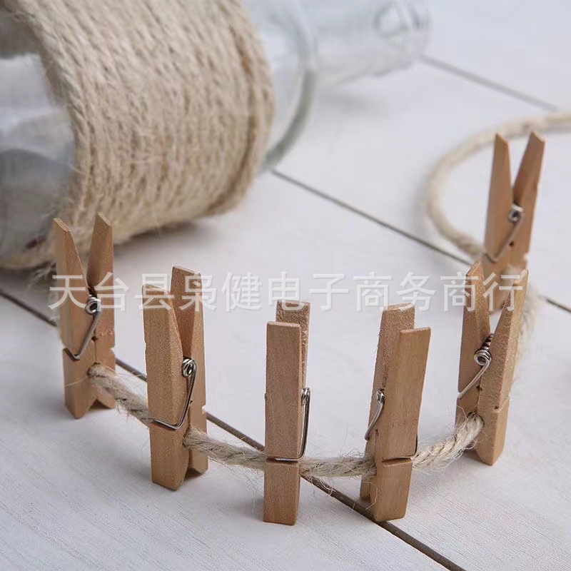 木夹子小夹子整包手工便签照片夹木质本色复古防风夹晾晒夹多功能