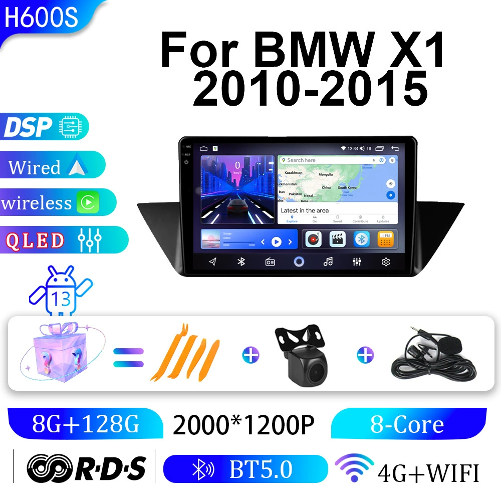 Подходит для BMW X1 2010-2015, автомобильный CarPlay Android с крупным экраном, GPS-навигатор all-in-one