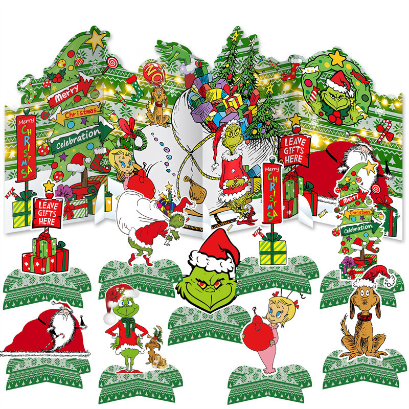 Christmas Desktop Decoration Green Sweater Green Sweater Table Party Decoration Supplies Party Background Table
