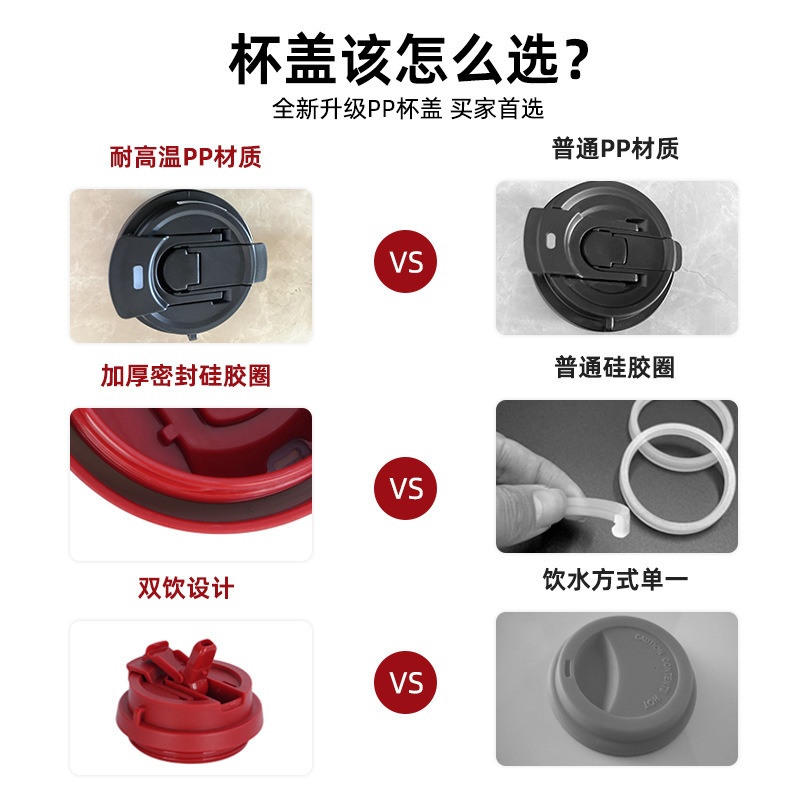 跨境通用铃兰花保温杯盖密封防漏双饮咖啡杯盖大容量吸管水杯盖|undefined