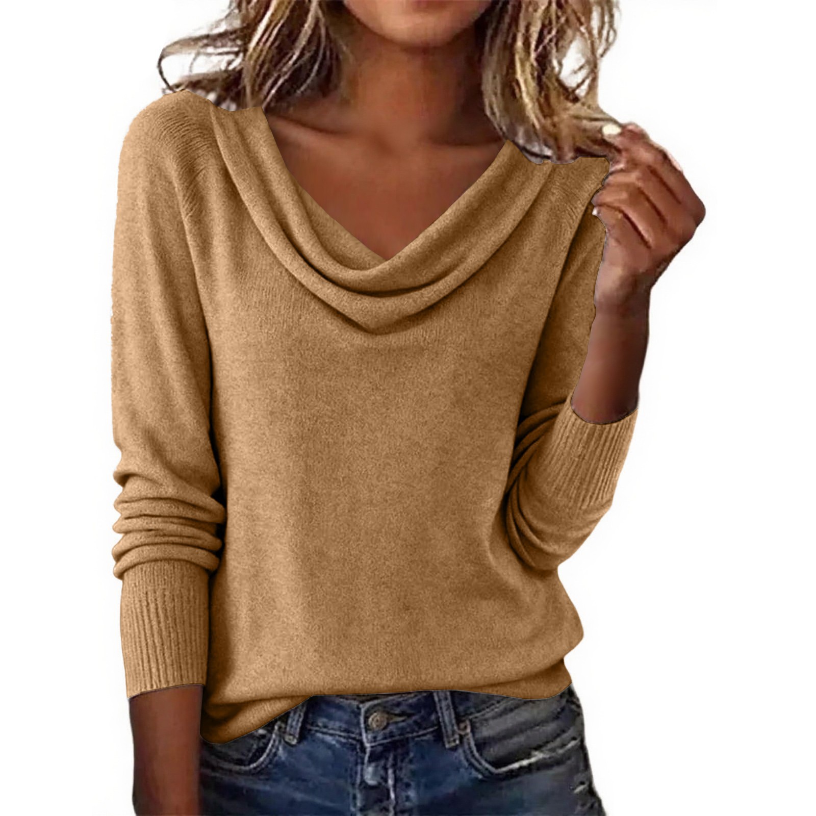 Eleganter Damen Pullover Für Herbst Und Winter Strickoberteil_voghion.com