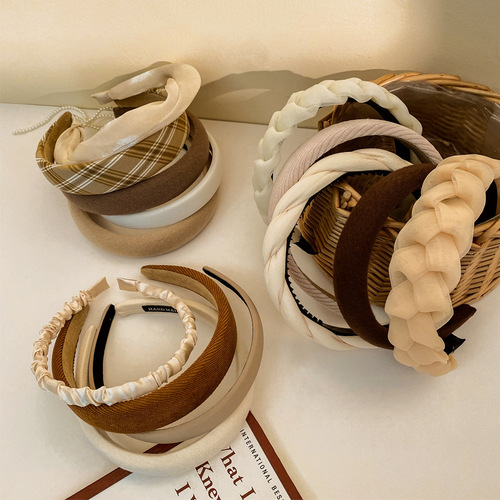 Sponge high skull headband women's face wash headband retro French wide-brimmed hair accessories hair bundles pressed hairpin headwear wholesale