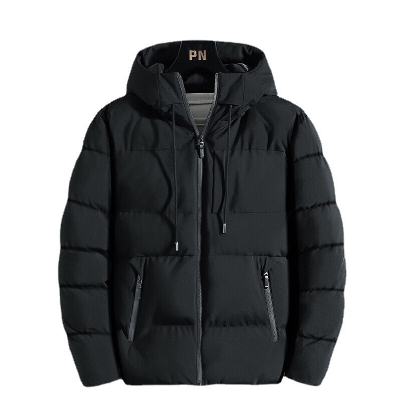Men's Cotton Jacket New Style Winter Thickened Coat Trendy Brand Autumn and Winter Hooded Puffer Jacket for Men with Printing Options