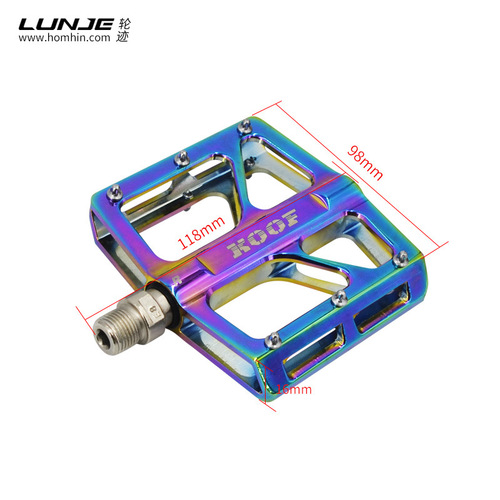 KOOF mountain bike pedals, aluminum alloy triple-pelin quick-release large tread anti-slip pedals, bearing pedals