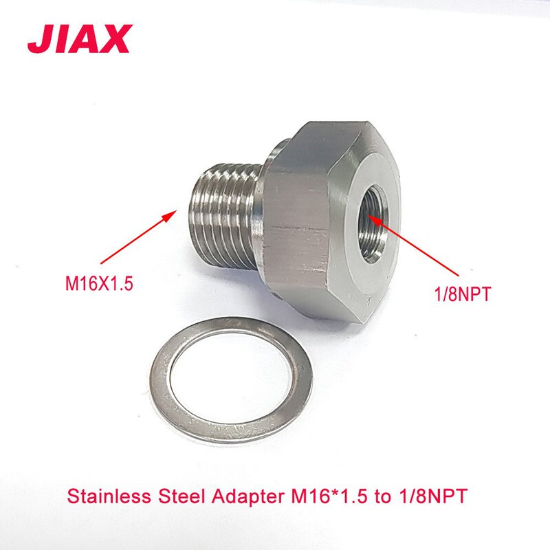 Stainless steel oil pressure adapter joint M16x1.5 rpm 1/8NPT modified car LS engine parts
