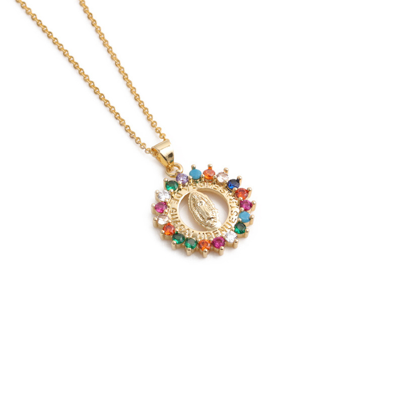 fashion simple color zirconium Virgin Mary pendant necklacepicture15
