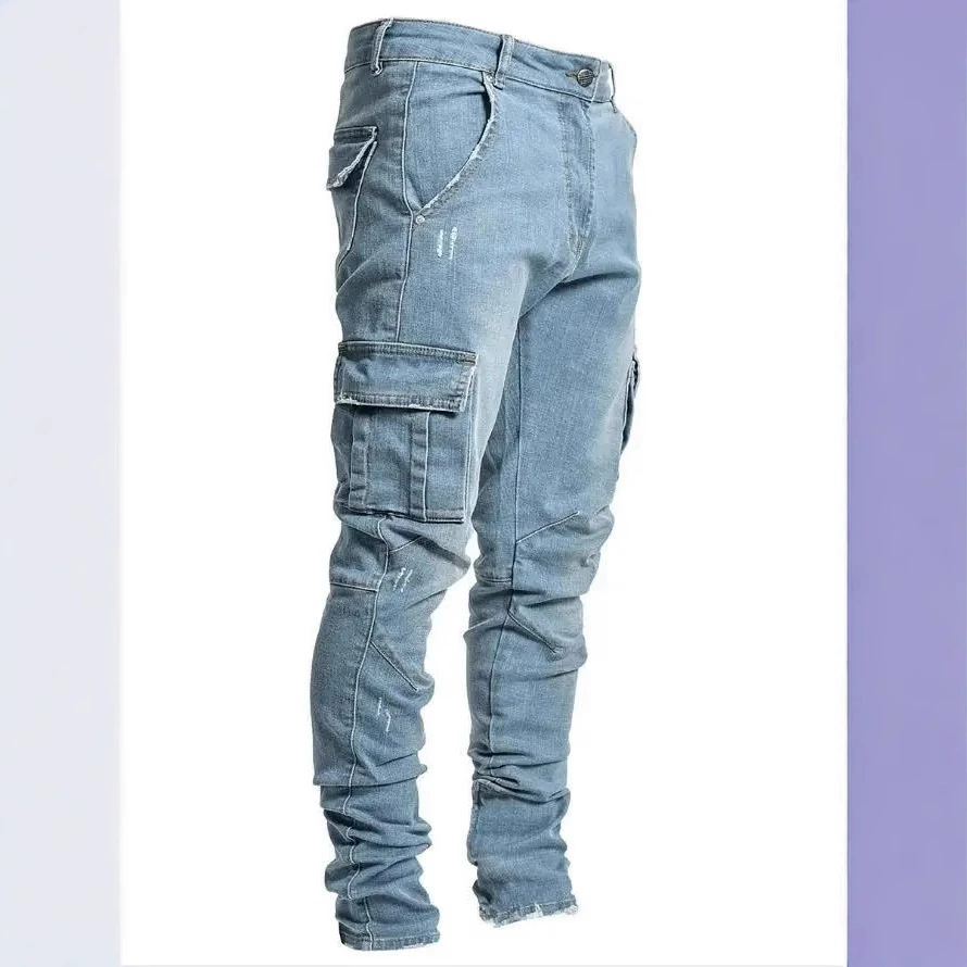 Легкие брюки Мужские модные узкие джинсы