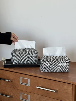 home storage box, Korean-style — Car tissue box/set - distant-mountains-like-sandalwood-2-pieces