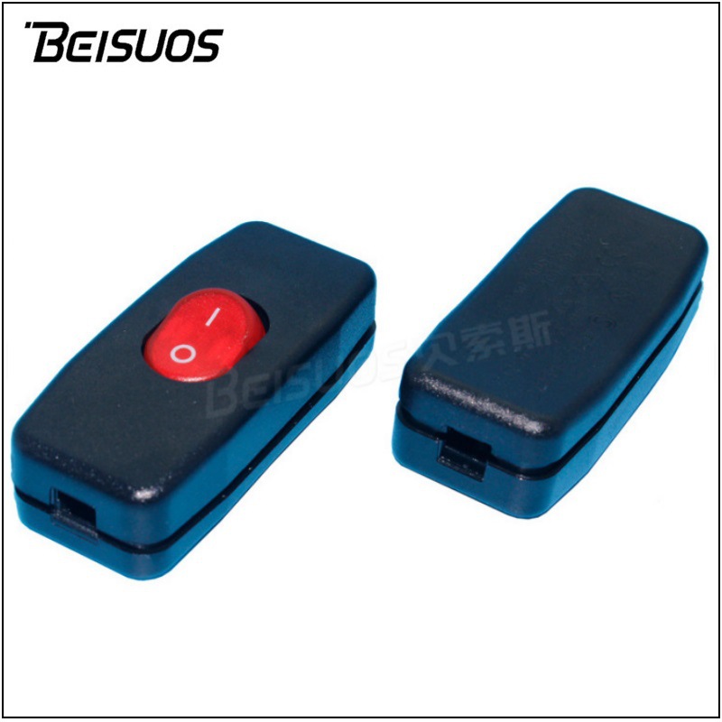 电源线上开关双线控制船型开关台灯床头灯用线控翘板灯饰配件开关