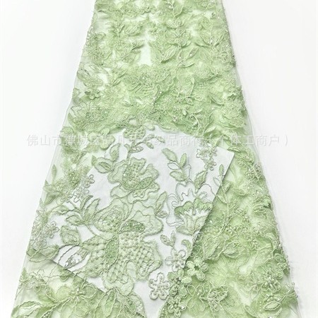 Nuevo cordón de hebra esquinilla bordada cuentas vestido de cumpleaños vestido de boda comercio exterior transfronterizo al por mayor tela bordada de perlas image 4