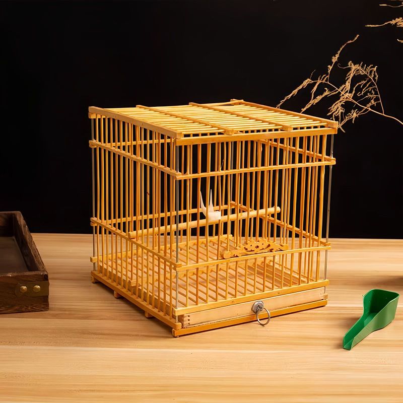 新しい竹長方形紫竹鳥かごイエローバード翡翠鳥竹麻手作り特別価格アクセサリー|undefined