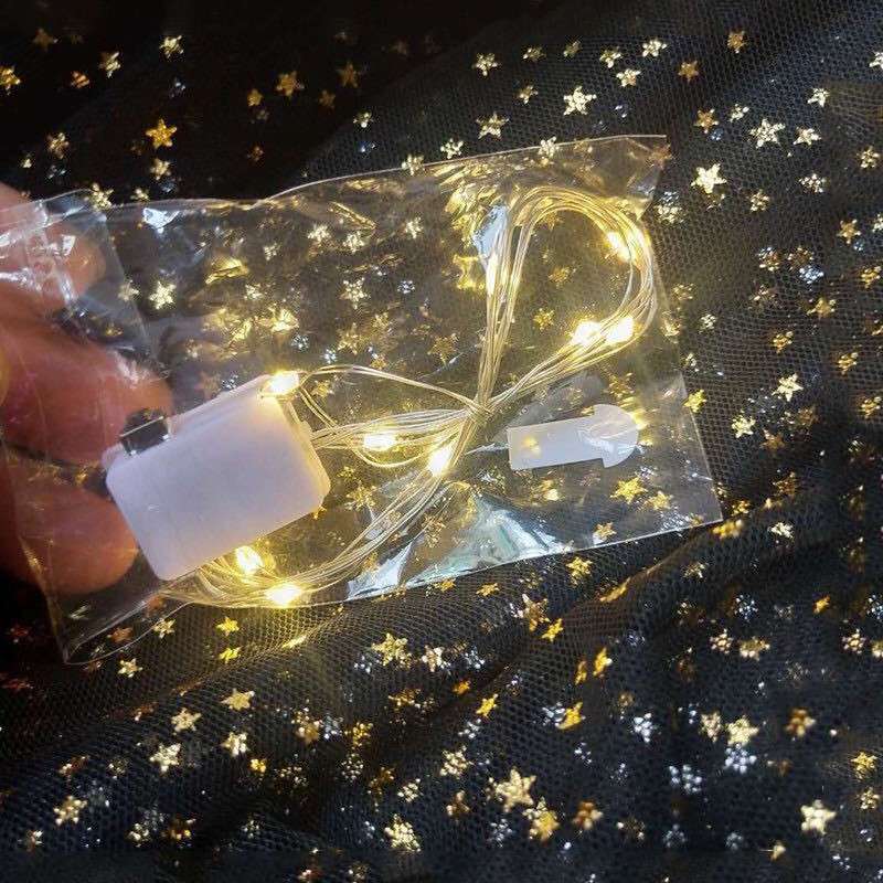 0,5 M 1 M Cadena de luz LED luz del flash luminoso ramo de luz cadena gato oído botón de la batería de color decoración de la torta de luz